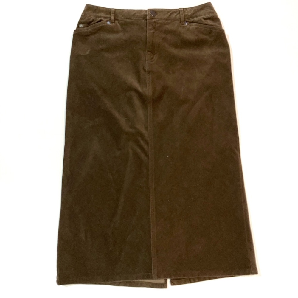 Lord & Taylor Brown Long Corduroy skirt